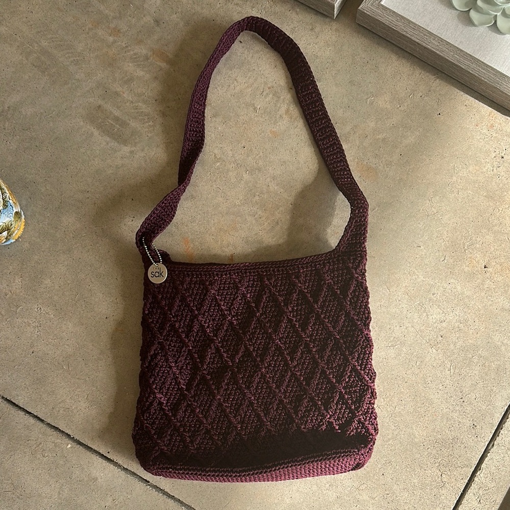 The Sak Purple Shoulder Bag with Quilted Texture